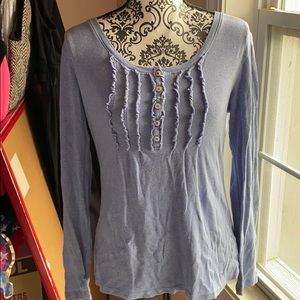 Tommy Hilfiger Ruffled Henley Shirt Large